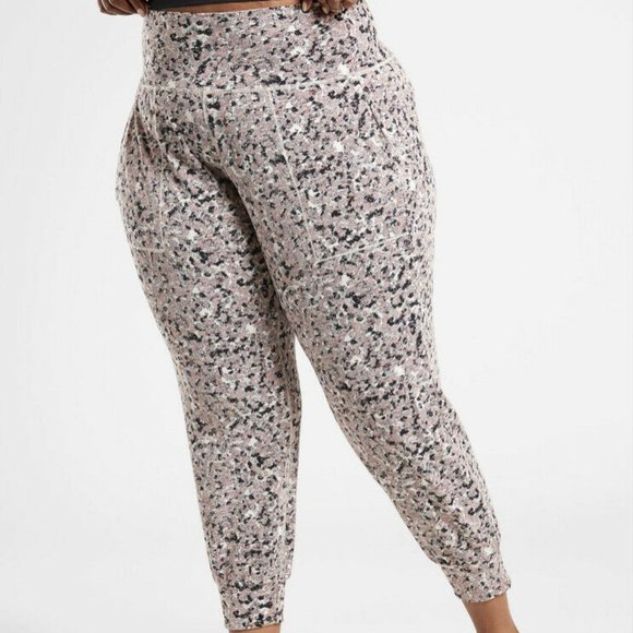 Pants - Athleta Salutation Textured Jogger size 1X Meadow Decadent Chocolate